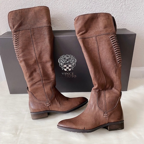 ✨New VINCE CAMUTO Patamina Leather Riding Boots - Picture 1 of 8